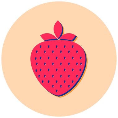 Çilekli. Web simgesi basit illüstrasyon