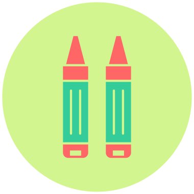 Boya kalemleri. Web simgesi basit illüstrasyon