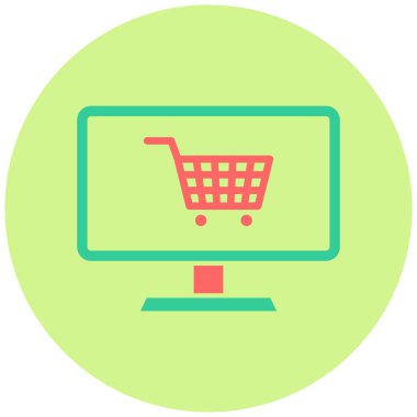 Çevrimiçi Alışveriş Modern simgesinin vektör çizimi 