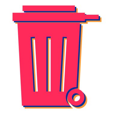 vektör karikatür çöp kutusu. Düz tasarımda illüstrasyon