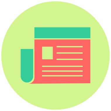 Haberler. Web simgesi basit illüstrasyon