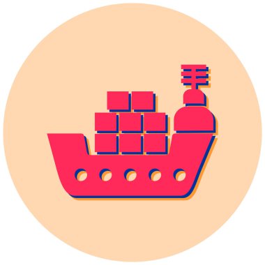 Gemi. Web simgesi basit illüstrasyon