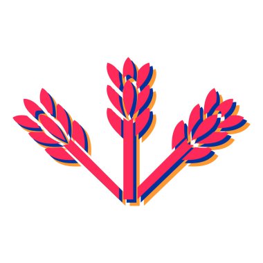 Bir buğday simgesinin vektör illüstrasyonu