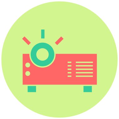 Projektör simgesi. Basit resimleme