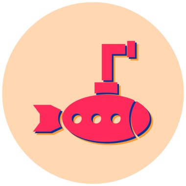 Denizaltı. Web simgesi basit illüstrasyon