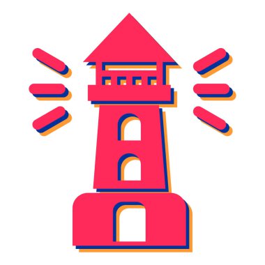 deniz feneri binası ikon vektör illüstrasyonu