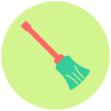 Bir süpürge simgesinin vektör illüstrasyonu