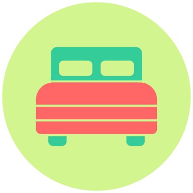 Yatağa. Web simgesi basit illüstrasyon