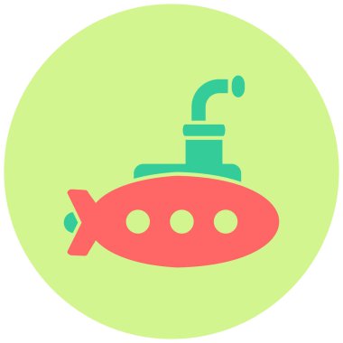 Denizaltı. Web simgesi basit illüstrasyon