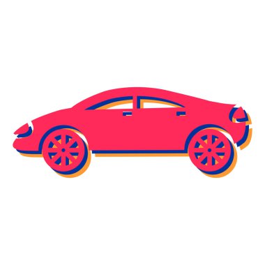 Araba ikonu. Web tasarımı için otomatik vektör simgelerinin düz çizimi