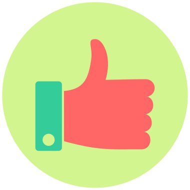 Başparmak yukarı. Web simgesi basit illüstrasyon