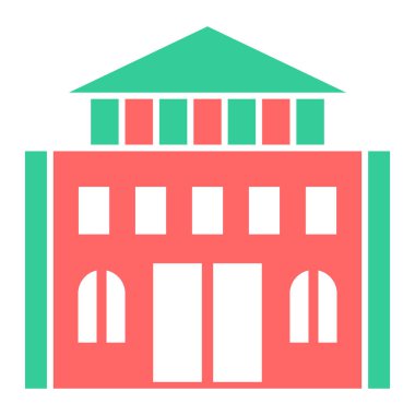 Bina. Web simgesi basit illüstrasyon