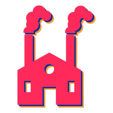 Fabrika binası ikonu. vektör illüstrasyonu