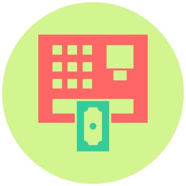 ATM 'de. Web simgesi basit illüstrasyon