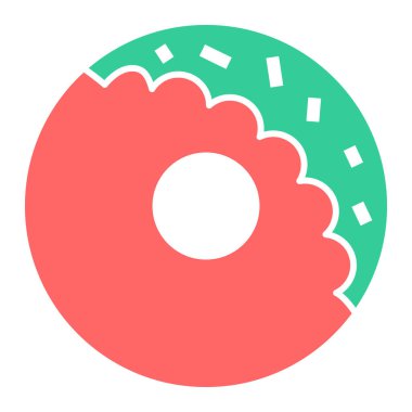 donut. Web simgesi basit illüstrasyon
