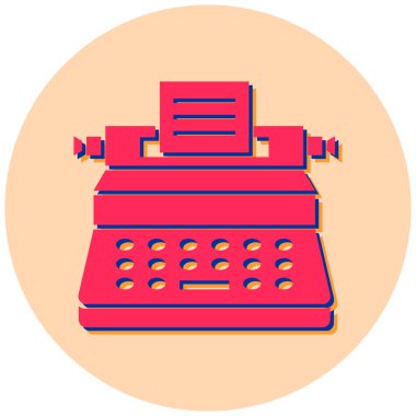 Daktilo. Web simgesi basit tasarım