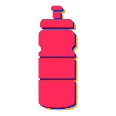 Su şişesi ikonu. Web için spor malzemesi vektör simgelerinin karikatür çizimi