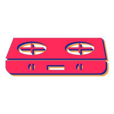 Retro radyo kaset ikon vektör illüstrasyon tasarımı