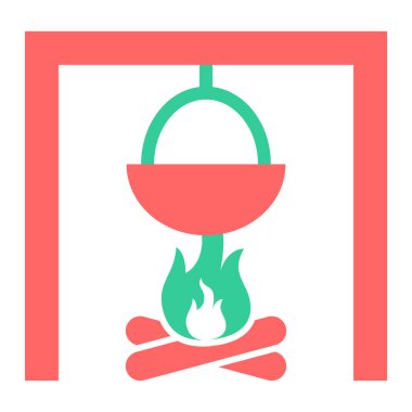 Barbekü. Web simgesi basit tasarım