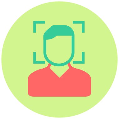 Yüz taraması. Web simgesi basit illüstrasyon