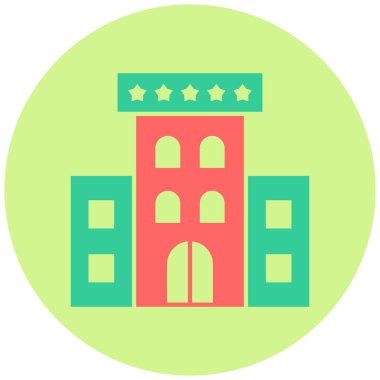 Otelde. Web simgesi basit illüstrasyon