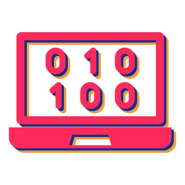 Sayı simgesi olan dizüstü bilgisayar, basit tasarım vektör illüstrasyonu