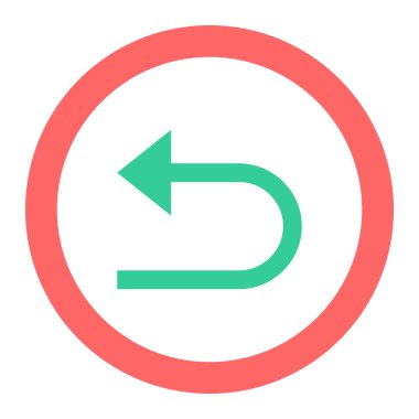 Sol ok vektör simgesini döndür