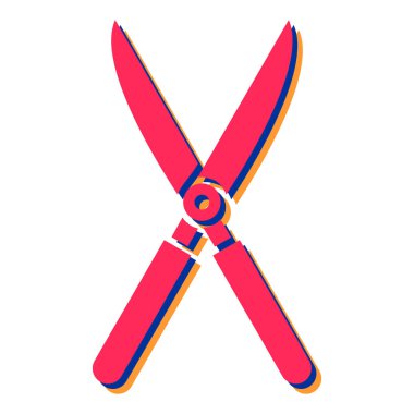 Kırmızı makas ikonu. Beyaz arkaplanda izole edilmiş web tasarımı için pense vektör simgelerinin izometriği