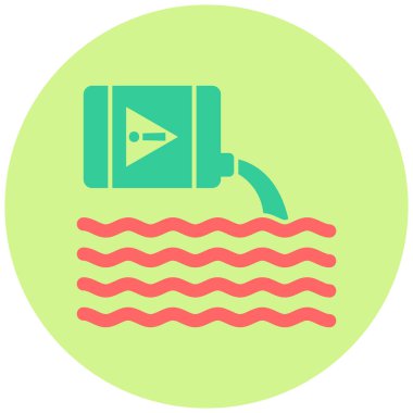 Su Kirliliği. Web simgesi basit illüstrasyon