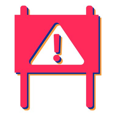 Kırmızı ve beyaz uyarı işaretinin vektör çizimi