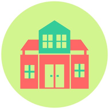 Okul. Web simgesi basit illüstrasyon