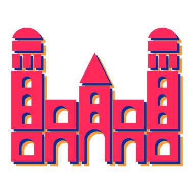 Renkli bir bina simgesinin vektör illüstrasyonu