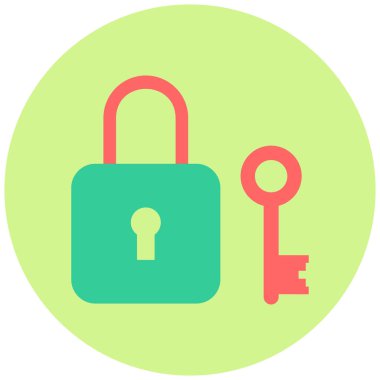 Asma kilit. Web simgesi basit illüstrasyon