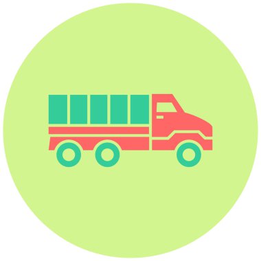 Askeri kamyon. Web simgesi basit illüstrasyon