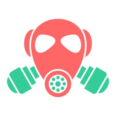 Gaz maskesi simgesi. Web için biyolojik tehlike vektör simgelerinin düz çizimi