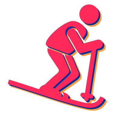 skiing icon. vector illustration