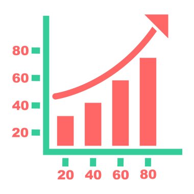 Bar çizelgesi simgesi. düz tasarım biçimi.