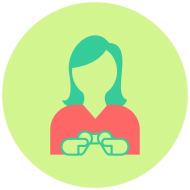 Oyuncu Kız avatar düz vektör simgesi