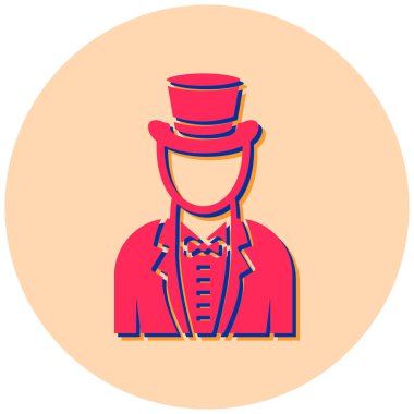 Şapka ikonlu adam. vektör illüstrasyonu