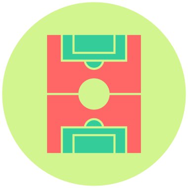 Futbol sahası. Web simgesi basit illüstrasyon