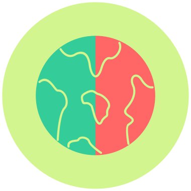 Dünya düz vektör simgesi arka grupta izole edildi