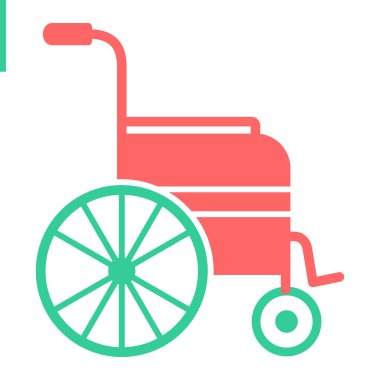 tekerlekli sandalye ikonu vektör illüstrasyonu