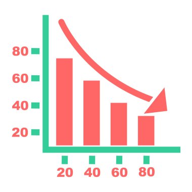 Bar çizelgesi simgesi. düz tasarım biçimi.