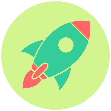 Roket. Web simgesi basit illüstrasyon 