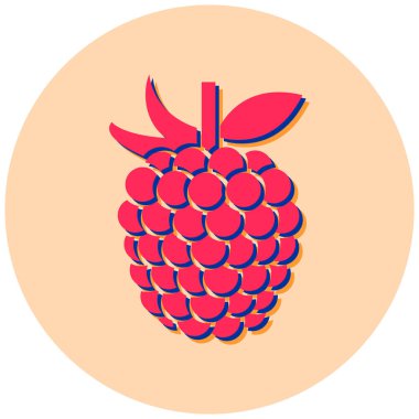 Beyaz arkaplanda kırmızı üzüm ikonu. vektör illüstrasyonu