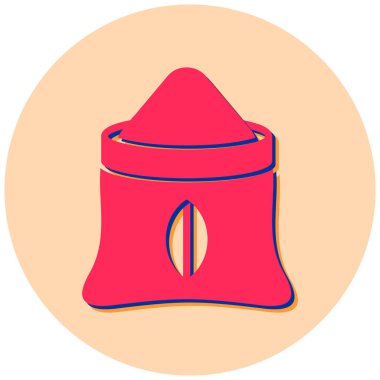 Kahve çekirdeği ikonlu çanta, basit tasarım vektör illüstrasyonu