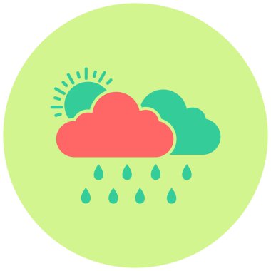 Yağmurlu bir gün. Web simgesi basit tasarım