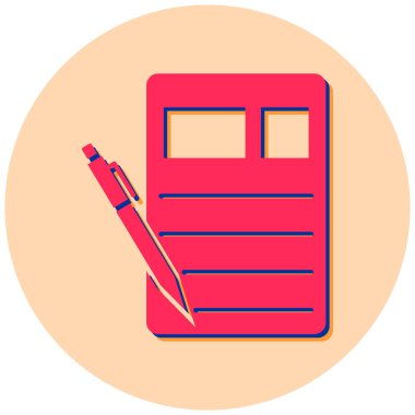 Notlar. Web simgesi basit illüstrasyon