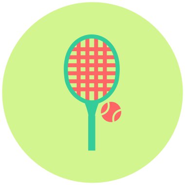 Tenis raketi ikonu vektör illüstrasyonu