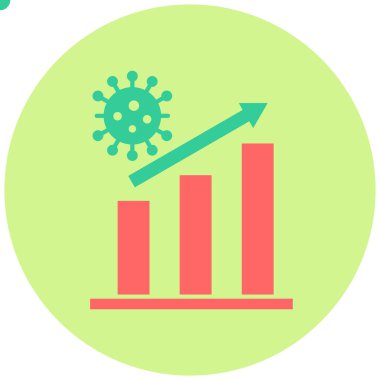 Covid Grafik simgesi vektör illüstrasyonu